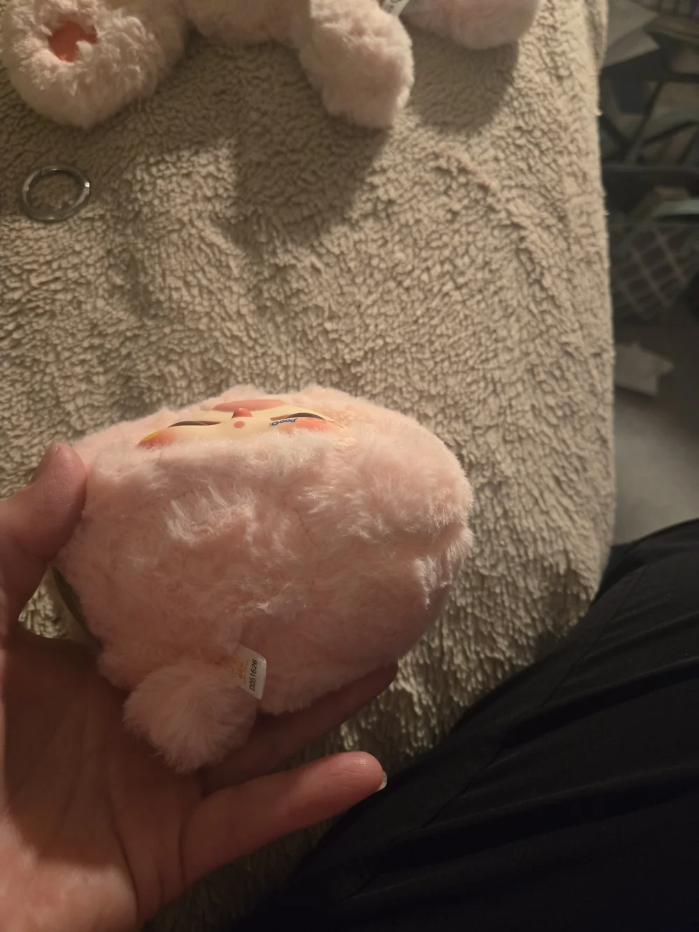 Pink Plush Bunny-Faced Kids Squishy Toy with Carrot Accent